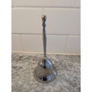 Vintage Metal Bell Long Slim Handle Made In India 6"